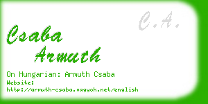 csaba armuth business card
